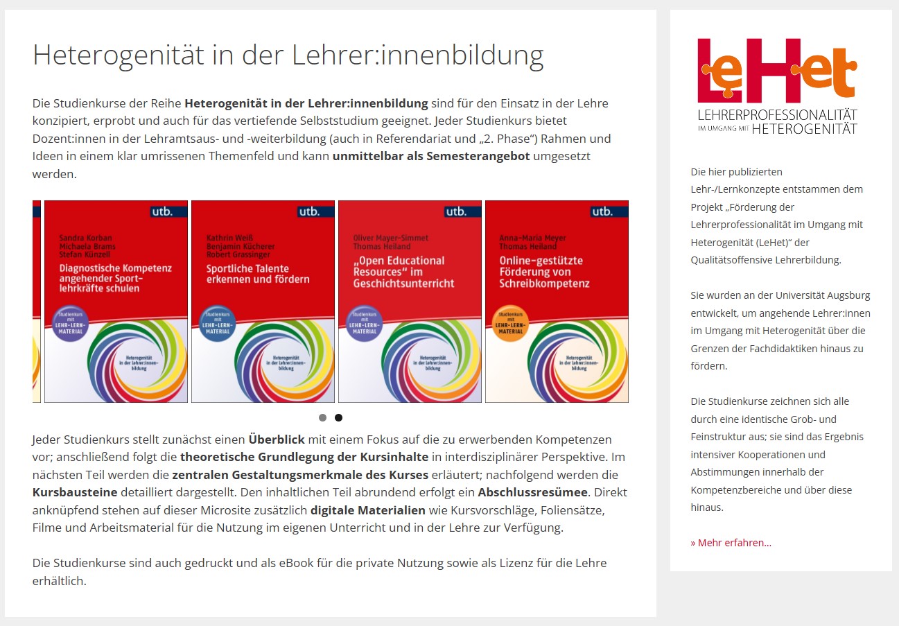 Screenshot LeHet-Website
